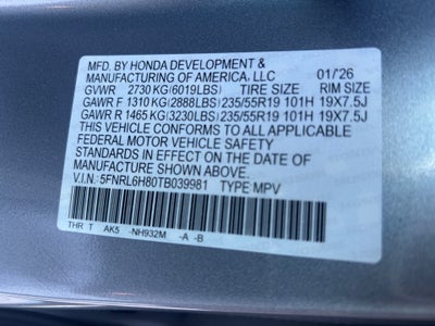 2026 Honda Odyssey Touring