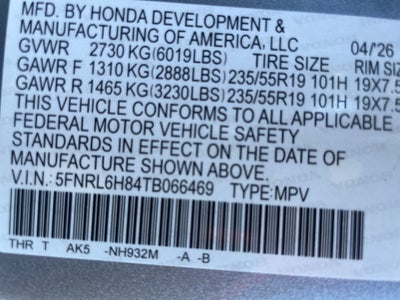 2026 Honda Odyssey Touring