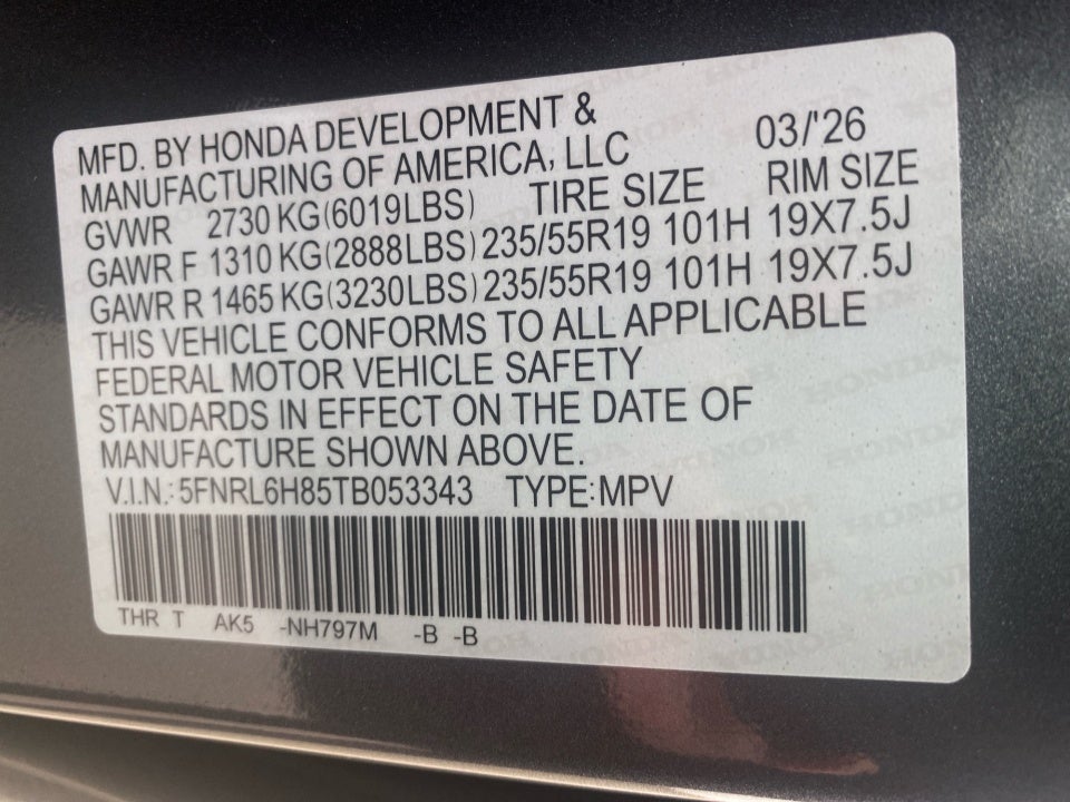 2026 Honda Odyssey Touring