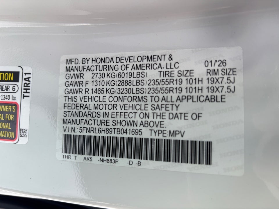 2026 Honda Odyssey Touring