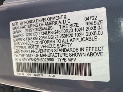 2022 Honda Pilot 2WD Special Edition