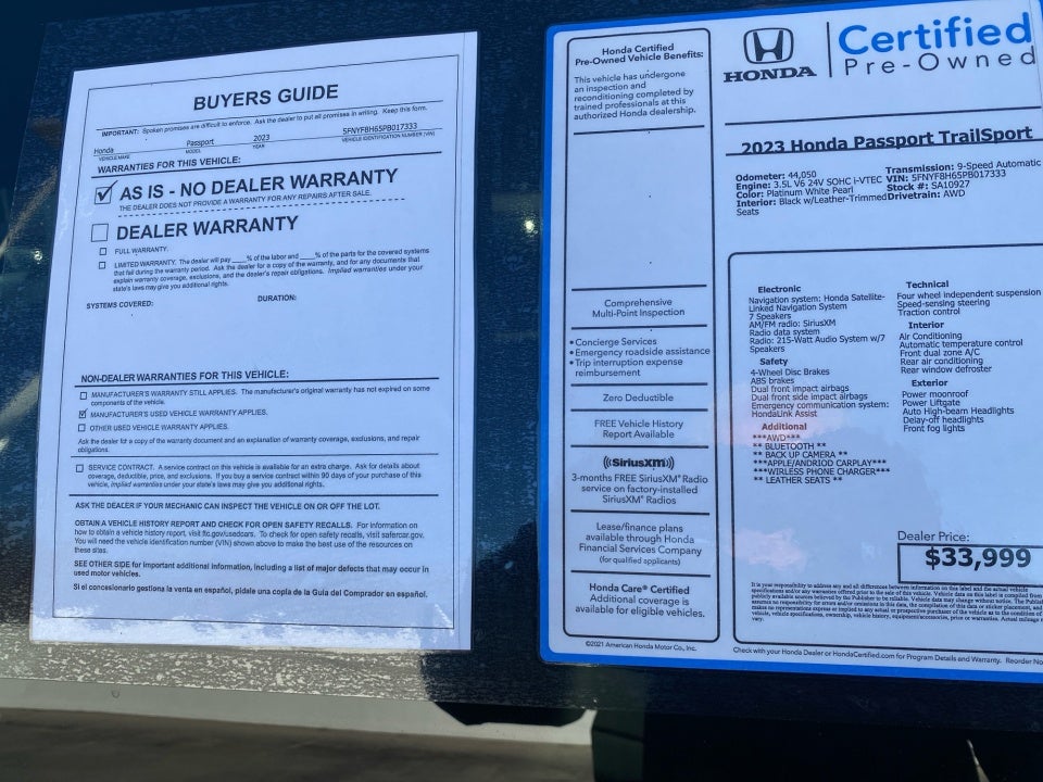 2023 Honda Passport AWD TrailSport