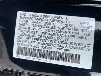 2026 Honda Passport AWD RTL Towing