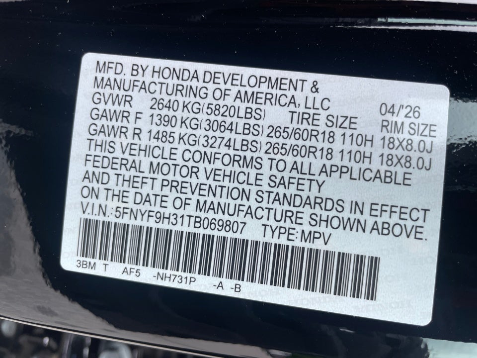 2026 Honda Passport AWD RTL Towing