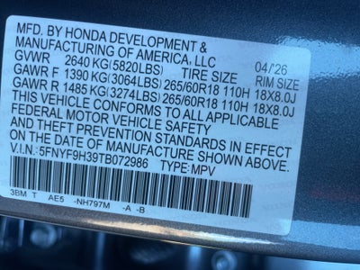 2026 Honda Passport AWD RTL