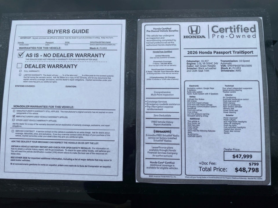 2026 Honda Passport AWD TrailSport