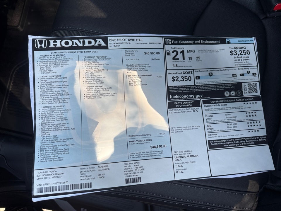 2026 Honda Pilot EX-L