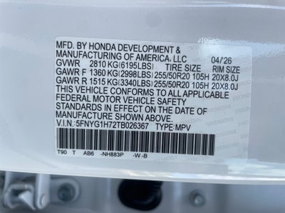 2026 Honda Pilot Touring Blackout