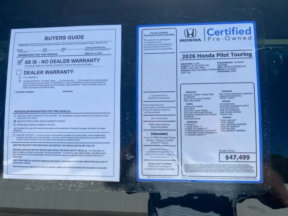 2026 Honda Pilot Touring