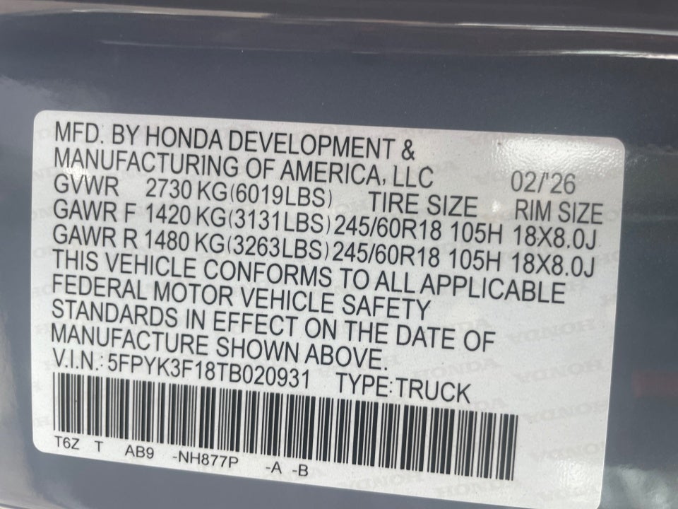 2026 Honda Ridgeline Sport