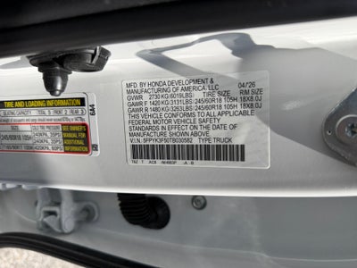 2026 Honda Ridgeline RTL