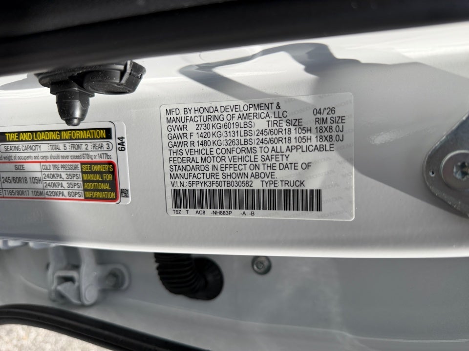 2026 Honda Ridgeline RTL