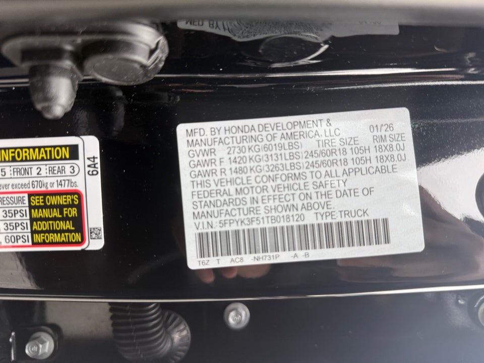 2026 Honda Ridgeline RTL