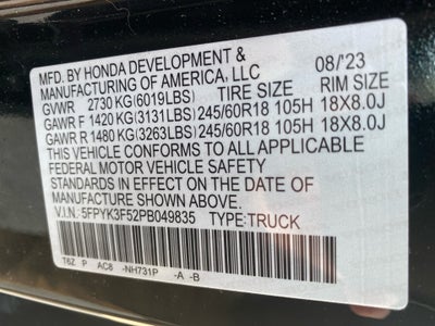 2023 Honda Ridgeline RTL