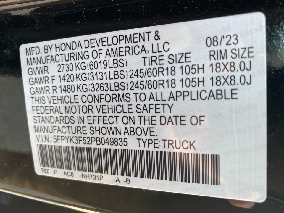 2023 Honda Ridgeline RTL