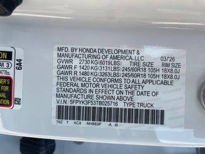 2026 Honda Ridgeline RTL