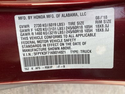 2019 Honda Ridgeline RTL-E