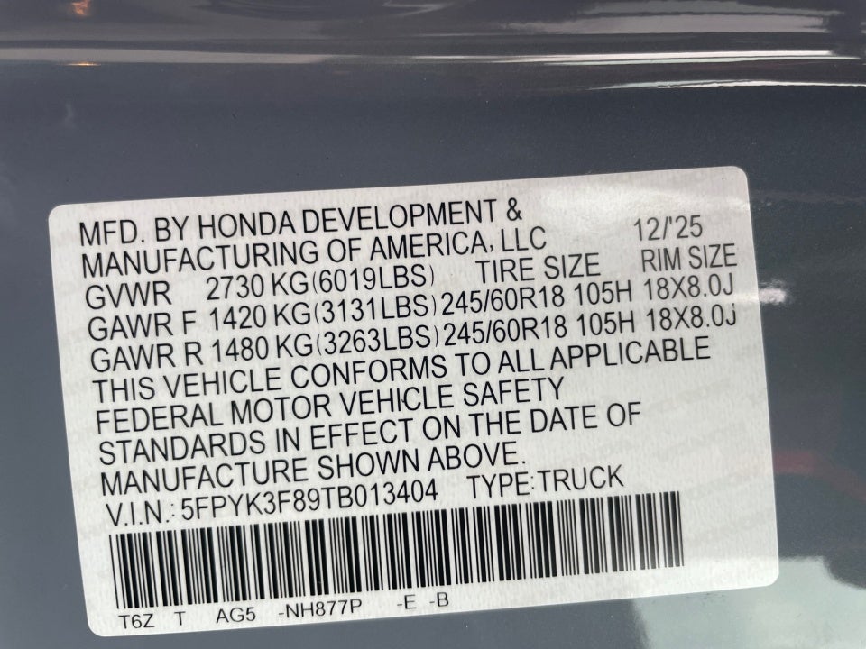 2026 Honda Ridgeline Black Edition