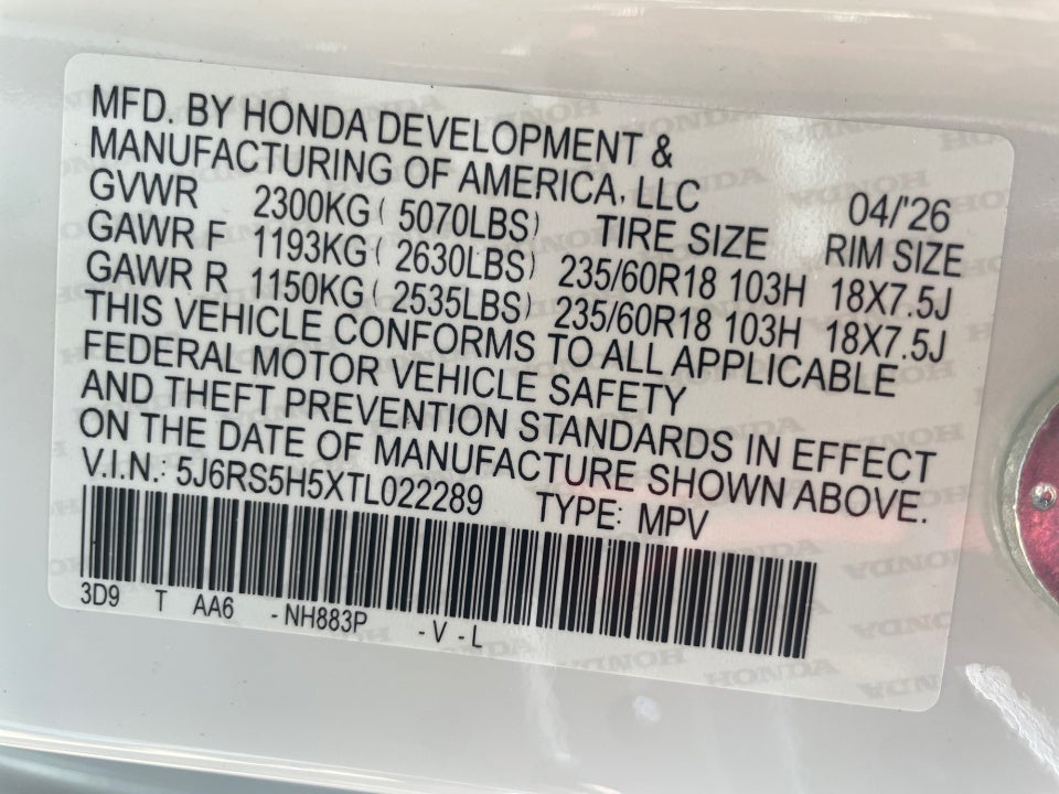 2026 Honda CR-V Hybrid 2WD Sport
