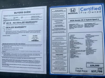 2026 Honda CR-V Hybrid 2WD Sport-L