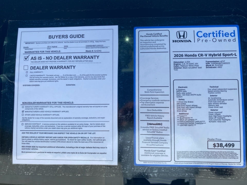 2026 Honda CR-V Hybrid AWD Sport-L