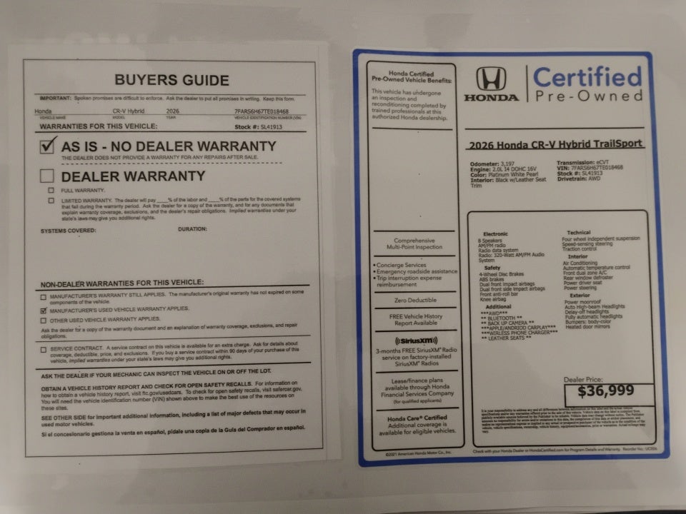 2026 Honda CR-V Hybrid AWD TrailSport
