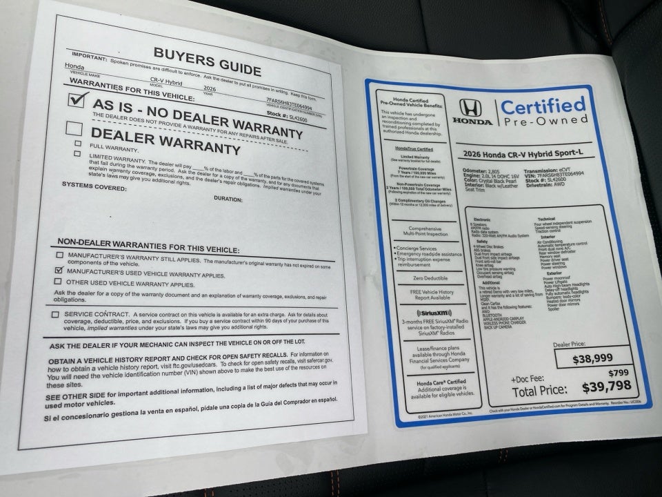2026 Honda CR-V Hybrid AWD Sport-L