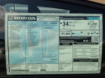2026 Honda Civic Hatchback Sport