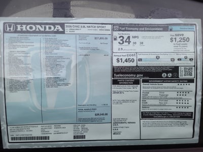 2026 Honda Civic Hatchback Sport