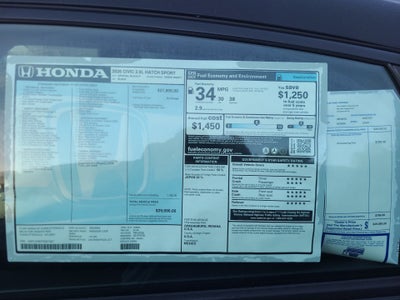 2026 Honda Civic Hatchback Sport