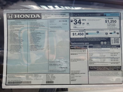 2026 Honda Civic Hatchback Sport