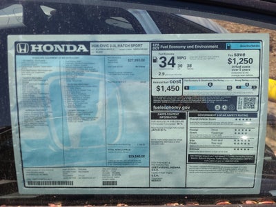 2026 Honda Civic Hatchback Sport