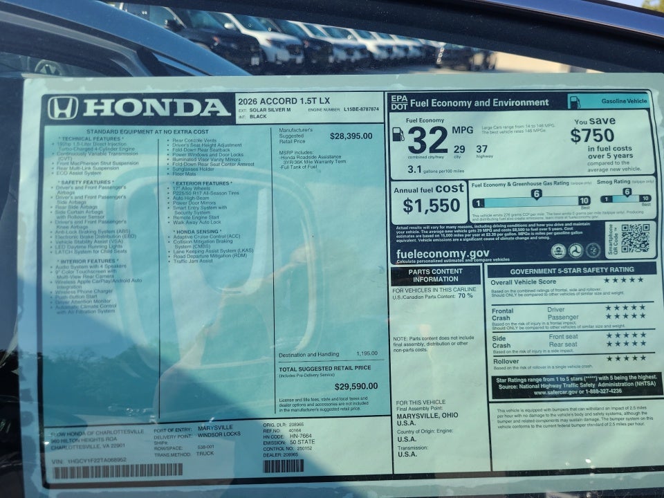2026 Honda Accord Sedan LX
