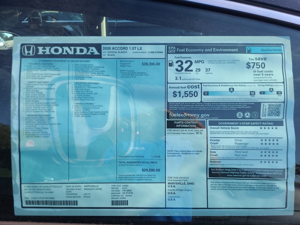 2026 Honda Accord Sedan LX