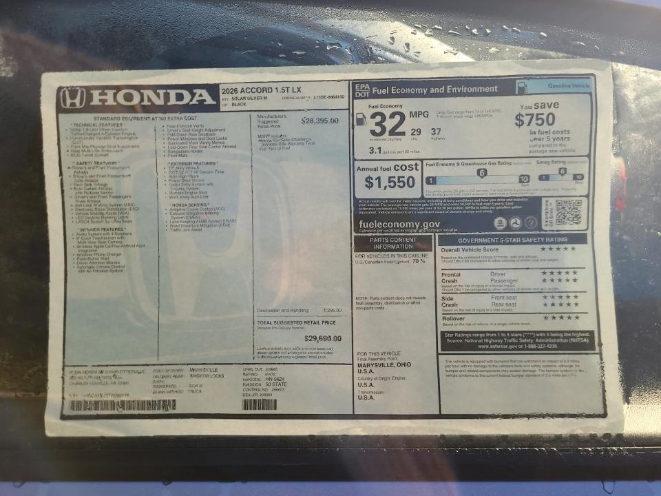 2026 Honda Accord Sedan LX