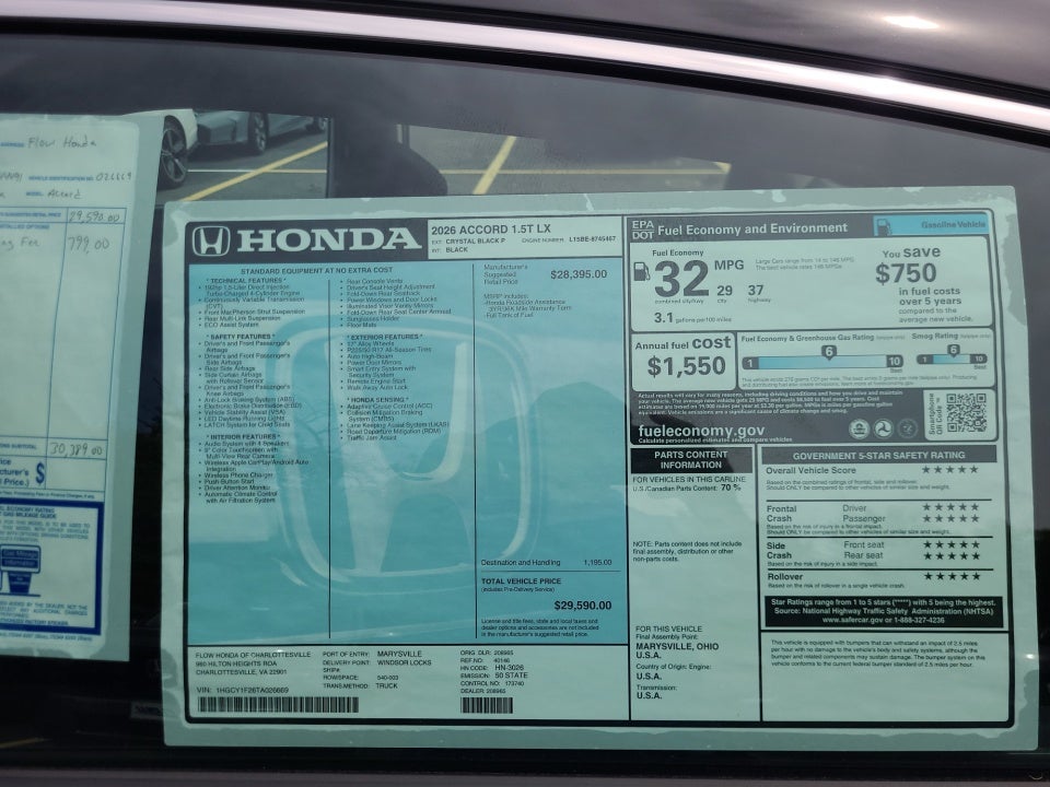 2026 Honda Accord Sedan LX