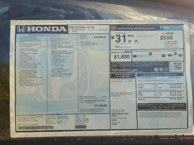 2026 Honda Accord Sedan SE