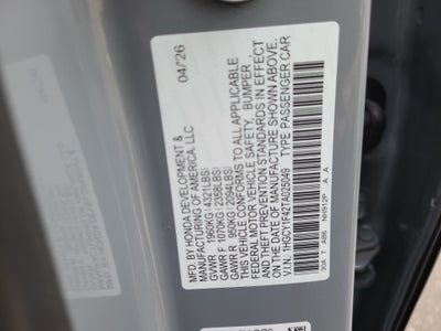 2026 Honda Accord Sedan SE