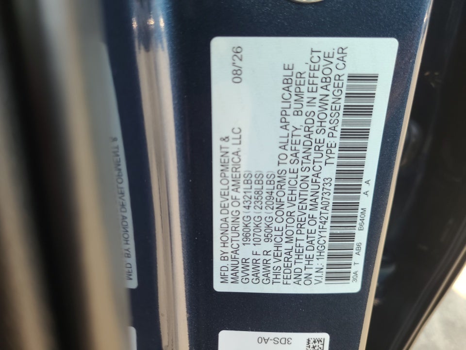 2026 Honda Accord Sedan SE