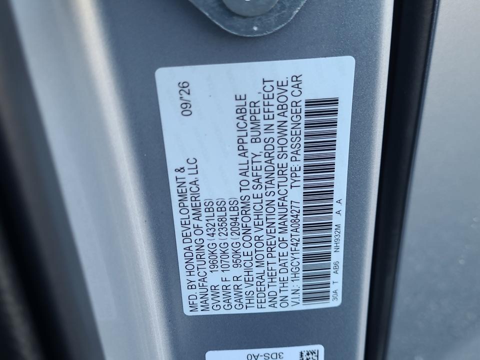2026 Honda Accord Sedan SE