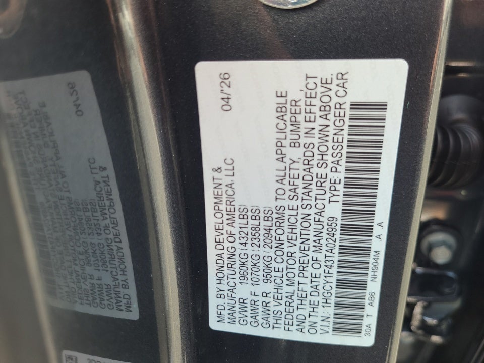 2026 Honda Accord Sedan SE