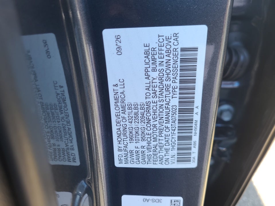 2026 Honda Accord Sedan SE