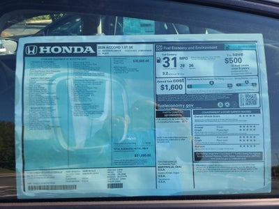 2026 Honda Accord Sedan SE