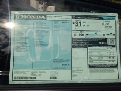 2026 Honda Accord Sedan SE
