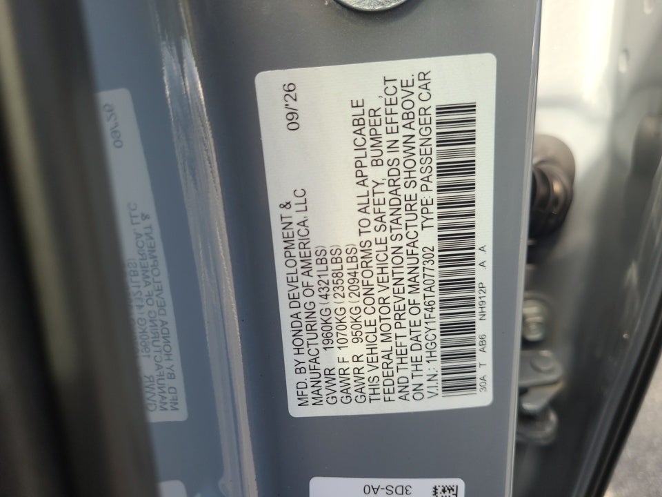2026 Honda Accord Sedan SE