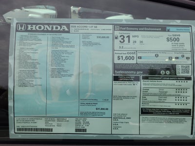 2026 Honda Accord Sedan SE