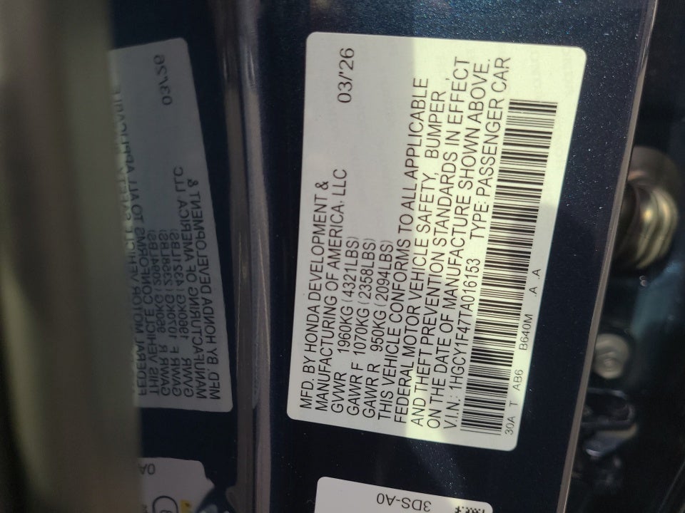 2026 Honda Accord Sedan SE