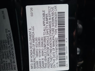 2026 Honda Accord Sedan SE