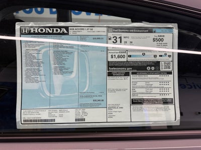 2026 Honda Accord Sedan SE