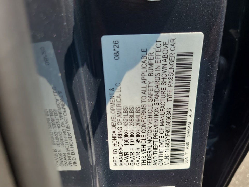 2026 Honda Accord Sedan SE
